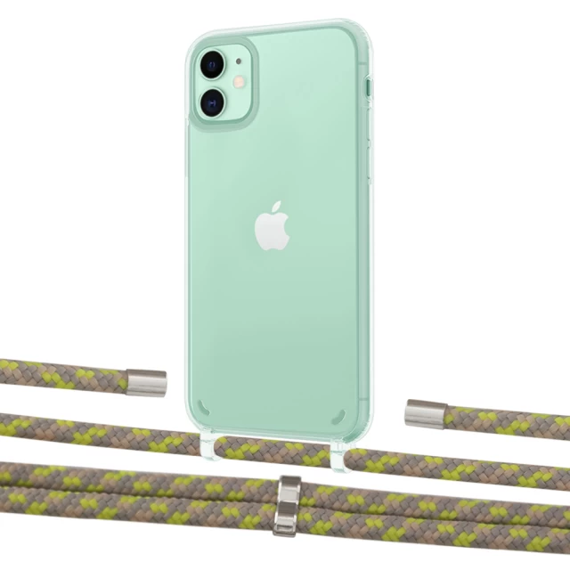 Чехол Upex Crossbody Protection Case для iPhone 11 Crystal with Aide Lime Camouflage and Cap Silver (UP102500)
