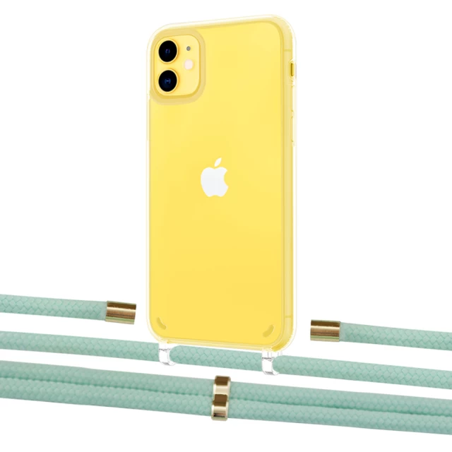Чехол Upex Crossbody Protection Case для iPhone 11 Crystal with Aide Pistachio and Cap Gold (UP102511)
