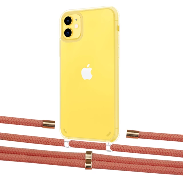 Чехол Upex Crossbody Protection Case для iPhone 11 Crystal with Aide Cantaloupe and Cap Gold (UP102512)