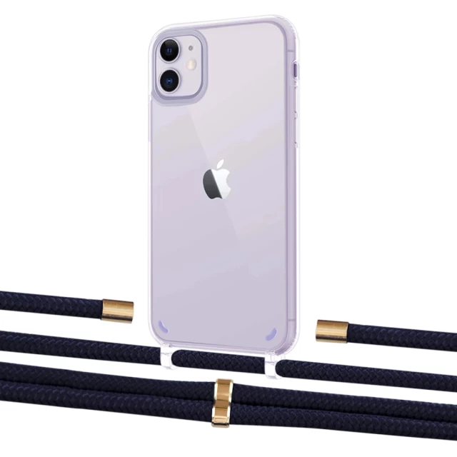 Чехол Upex Crossbody Protection Case для iPhone 11 Crystal with Aide Deep Violet and Cap Gold (UP102513)