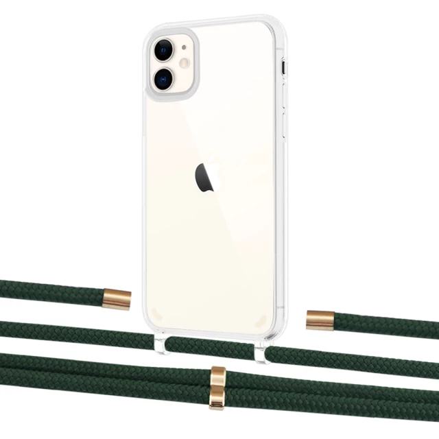 Чохол Upex Crossbody Protection Case для iPhone 11 Crystal with Aide Cyprus Green and Cap Gold (UP102514)