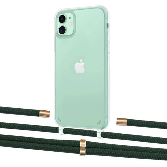 Чехол Upex Crossbody Protection Case для iPhone 11 Crystal with Aide Cyprus Green and Cap Gold (UP102514)