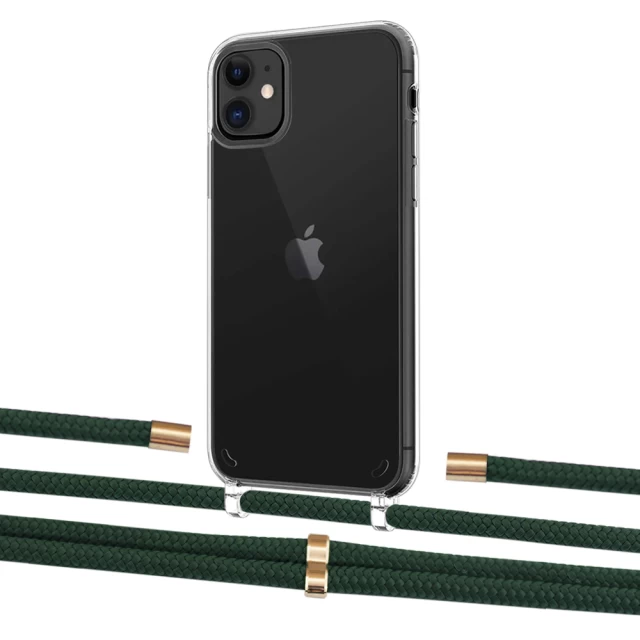 Чохол Upex Crossbody Protection Case для iPhone 11 Crystal with Aide Cyprus Green and Cap Gold (UP102514)