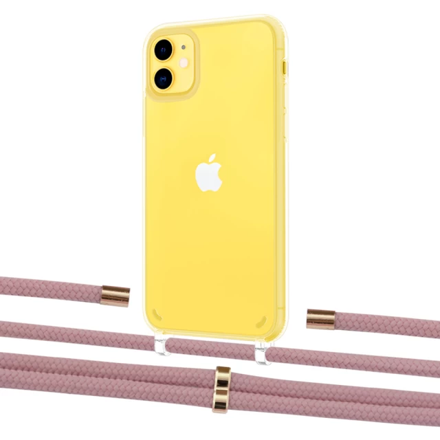 Чехол Upex Crossbody Protection Case для iPhone 11 Crystal with Aide Carnation and Cap Gold (UP102516)