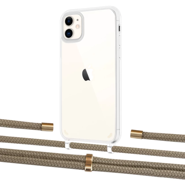 Чохол Upex Crossbody Protection Case для iPhone 11 Crystal with Aide Champagne and Cap Gold (UP102519)