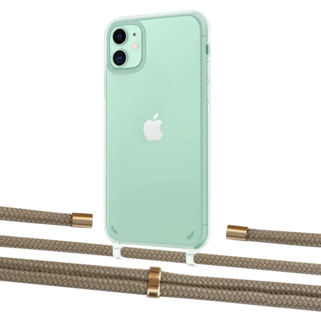 Чохол Upex Crossbody Protection Case для iPhone 11 Crystal with Aide Champagne and Cap Gold (UP102519)