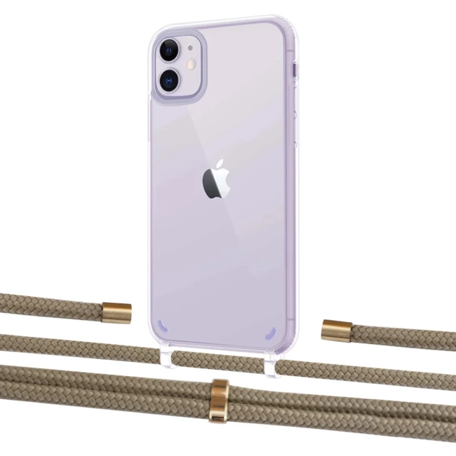 Чехол Upex Crossbody Protection Case для iPhone 11 Crystal with Aide Champagne and Cap Gold (UP102519)
