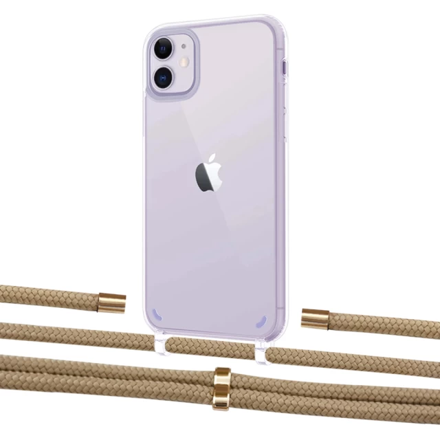 Чехол Upex Crossbody Protection Case для iPhone 11 Crystal with Aide Sand and Cap Gold (UP102520)