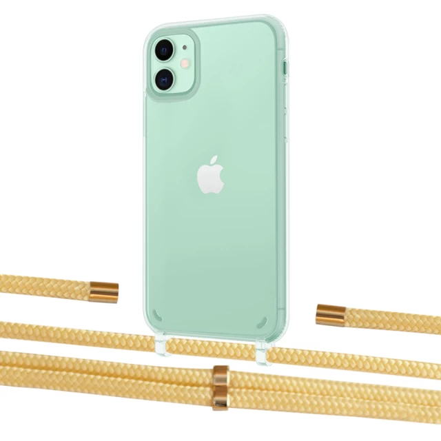 Чехол Upex Crossbody Protection Case для iPhone 11 Crystal with Aide Banana and Cap Gold (UP102523)