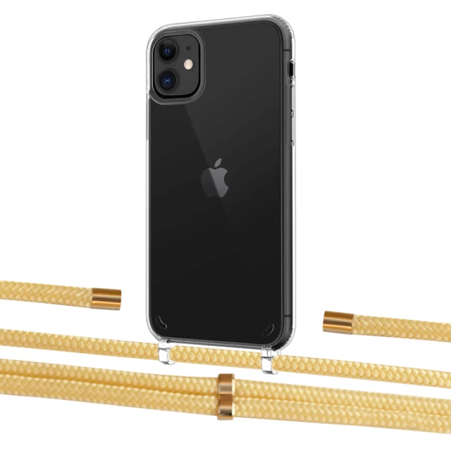 Чехол Upex Crossbody Protection Case для iPhone 11 Crystal with Aide Banana and Cap Gold (UP102523)