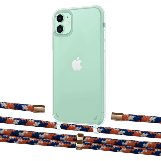 Чехол Upex Crossbody Protection Case для iPhone 11 Crystal with Aide Orange Azure and Cap Gold (UP102530)