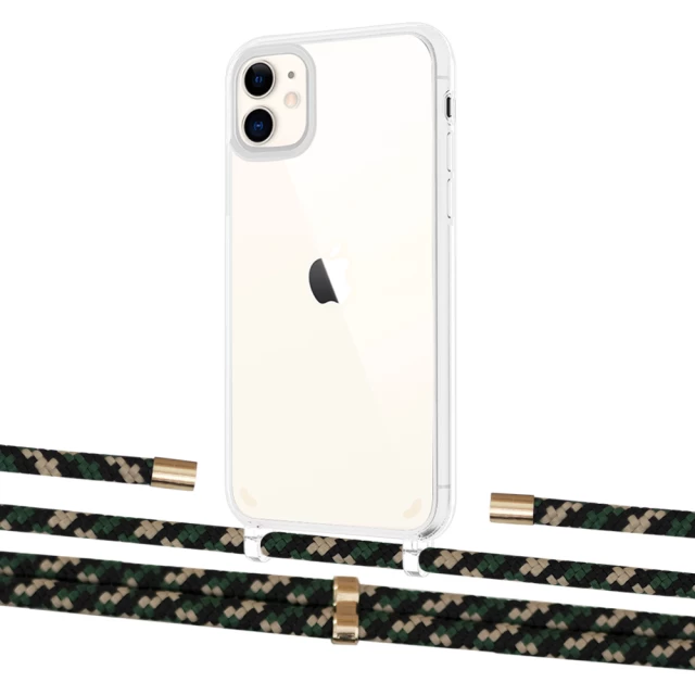 Чохол Upex Crossbody Protection Case для iPhone 11 Crystal with Aide Juniper Camouflage and Cap Gold (UP102532)