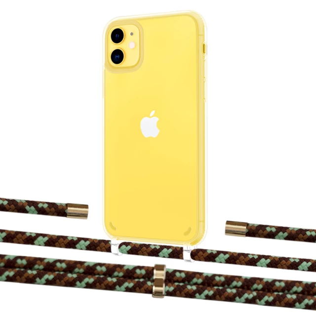 Чохол Upex Crossbody Protection Case для iPhone 11 Crystal with Aide Cinnamon Camouflage and Cap Gold (UP102533)
