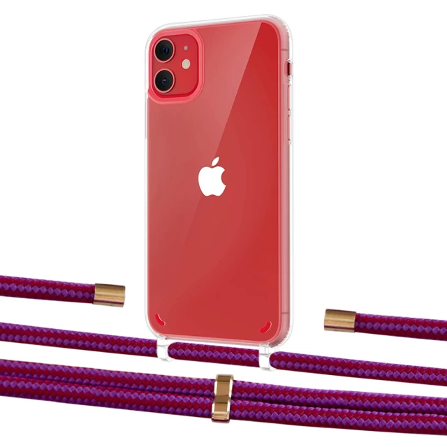Чохол Upex Crossbody Protection Case для iPhone 11 Crystal with Aide Rouge Cramoisi and Cap Gold (UP102539)