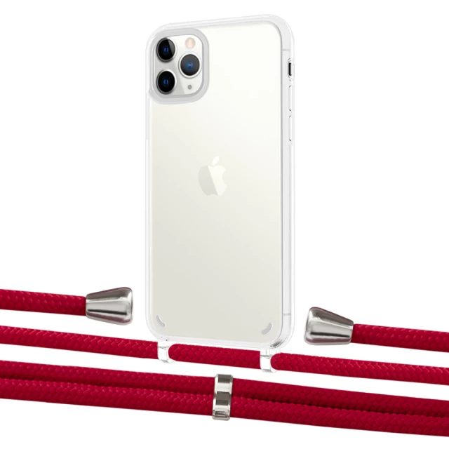 Чохол Upex Crossbody Protection Case для iPhone 11 Pro Crystal with Aide Red and Casquette Silver (UP102682)
