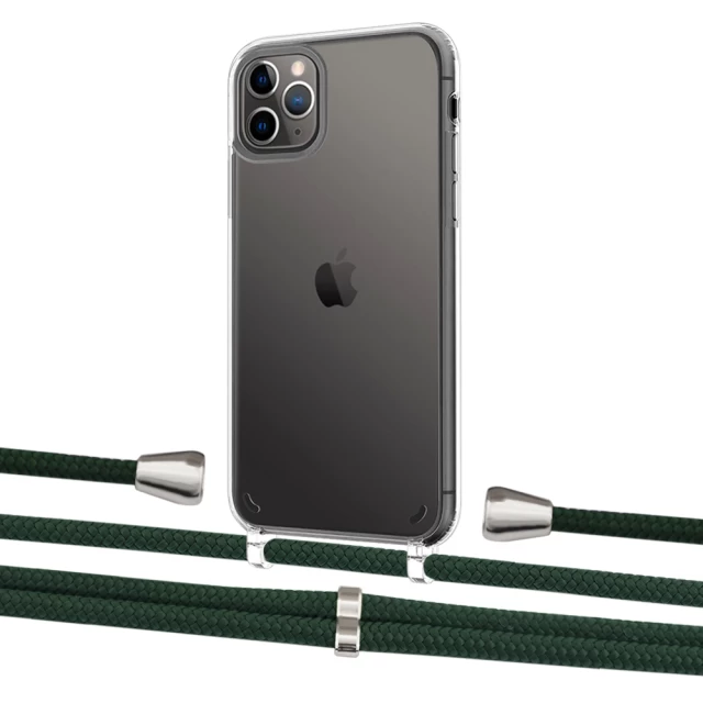 Чехол Upex Crossbody Protection Case для iPhone 11 Pro Max Crystal with Aide Cyprus Green and Casquette Silver (UP102969)