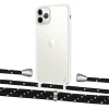 Чохол Upex Crossbody Protection Case для iPhone 11 Pro Crystal with Aide Black Dots and Casquette Silver (UP102700)