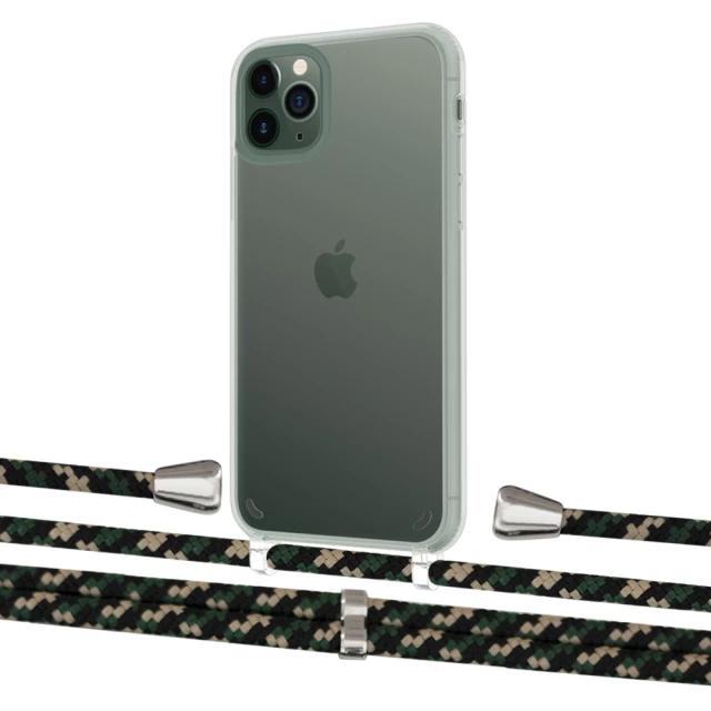 Чохол Upex Crossbody Protection Case для iPhone 11 Pro Crystal with Aide Juniper Camouflage and Casquette Silver (UP102707)