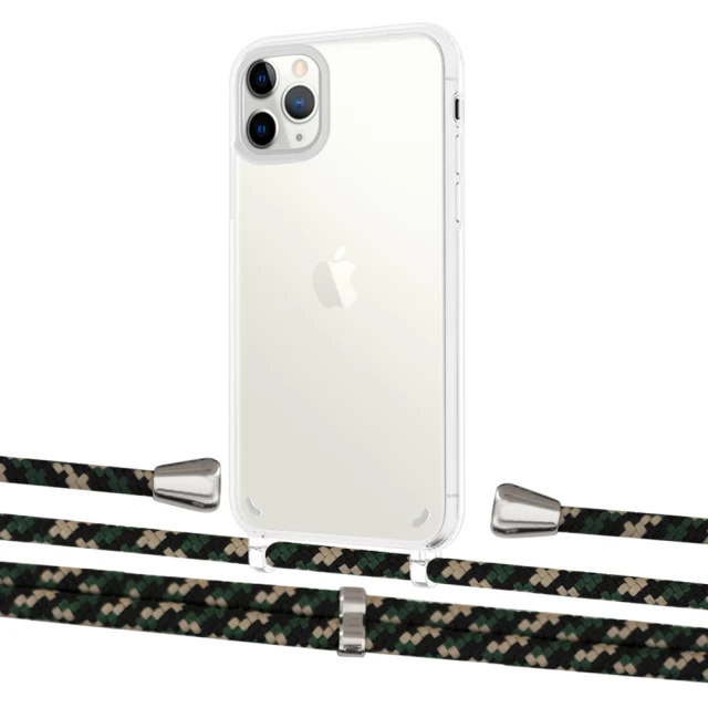 Чехол Upex Crossbody Protection Case для iPhone 11 Pro Crystal with Aide Juniper Camouflage and Casquette Silver (UP102707)