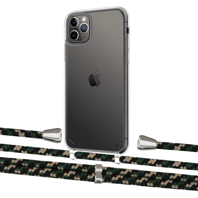 Чохол Upex Crossbody Protection Case для iPhone 11 Pro Max Crystal with Aide Juniper Camouflage and Casquette Silver (UP102987)