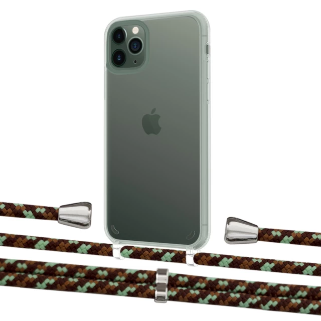 Чехол Upex Crossbody Protection Case для iPhone 11 Pro Crystal with Aide Cinnamon Camouflage and Casquette Silver (UP102708)
