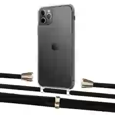 Чехол Upex Crossbody Protection Case для iPhone 11 Pro Crystal with Aide Black and Casquette Gold (UP102716)