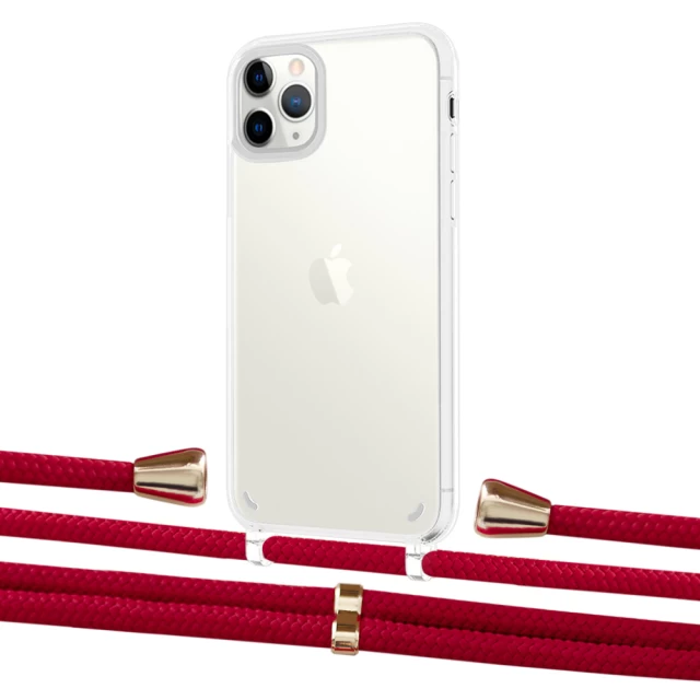 Чехол Upex Crossbody Protection Case для iPhone 11 Pro Crystal with Aide Red and Casquette Gold (UP102717)