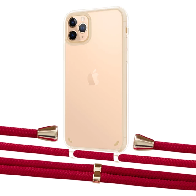 Чохол Upex Crossbody Protection Case для iPhone 11 Pro Crystal with Aide Red and Casquette Gold (UP102717)