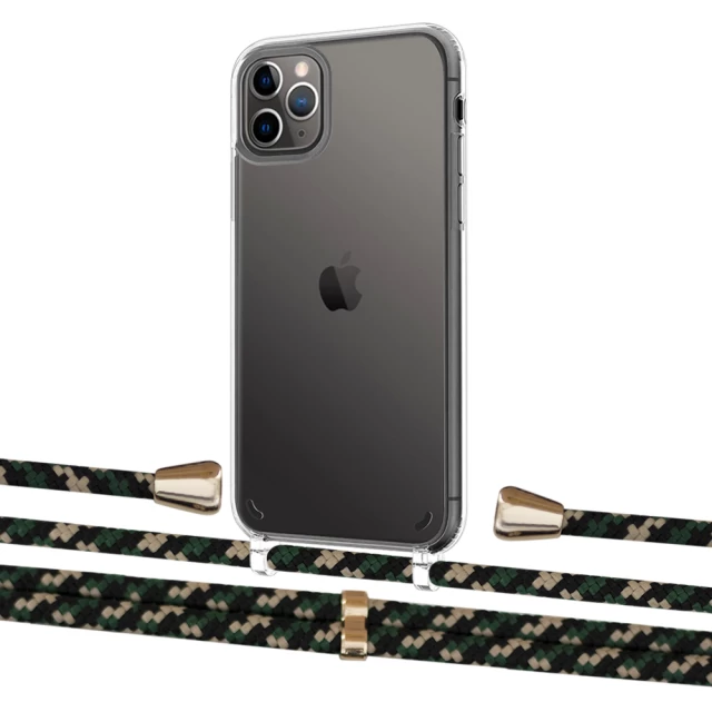 Чехол Upex Crossbody Protection Case для iPhone 11 Pro Crystal with Aide Juniper Camouflage and Casquette Gold (UP102742)