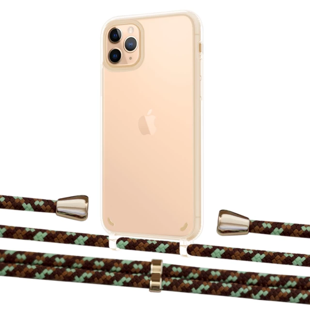 Чохол Upex Crossbody Protection Case для iPhone 11 Pro Crystal with Aide Cinnamon Camouflage and Casquette Gold (UP102743)