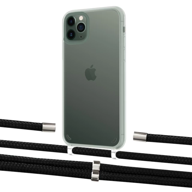 Чехол Upex Crossbody Protection Case для iPhone 11 Pro Crystal with Aide Black and Cap Silver (UP102751)