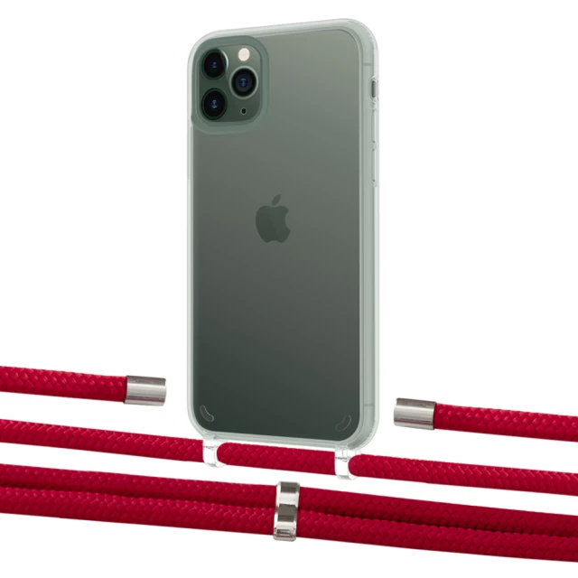 Чехол Upex Crossbody Protection Case для iPhone 11 Pro Crystal with Aide Red and Cap Silver (UP102752)