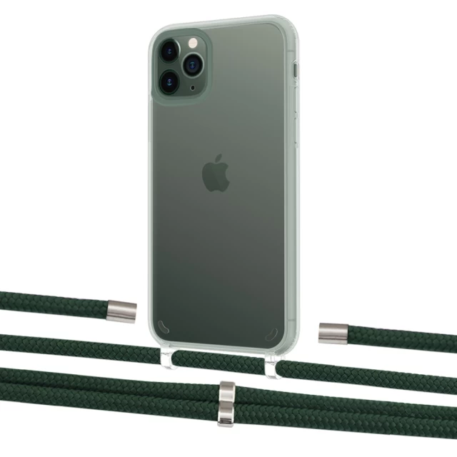Чохол Upex Crossbody Protection Case для iPhone 11 Pro Max Crystal with Aide Cyprus Green and Cap Silver (UP103039)
