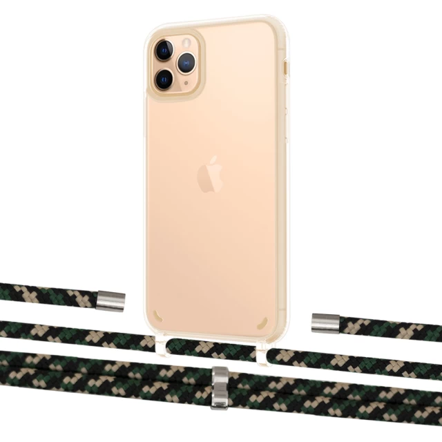 Чехол Upex Crossbody Protection Case для iPhone 11 Pro Crystal with Aide Juniper Camouflage and Cap Silver (UP102777)