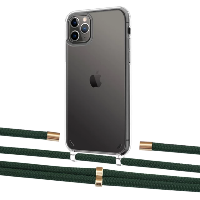 Чохол Upex Crossbody Protection Case для iPhone 11 Pro Max Crystal with Aide Cyprus Green and Cap Gold (UP103074)