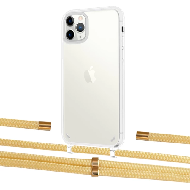 Чехол Upex Crossbody Protection Case для iPhone 11 Pro Max Crystal with Aide Banana and Cap Gold (UP103083)
