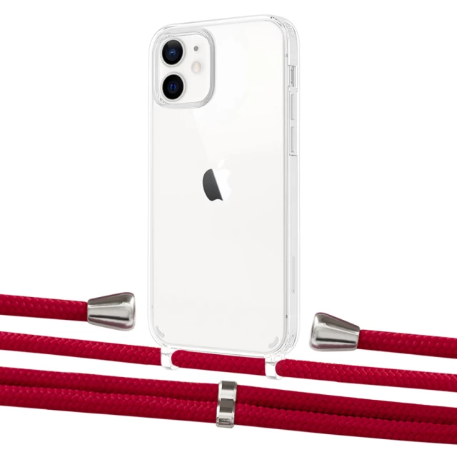 Чохол Upex Crossbody Protection Case для iPhone 12 | 12 Pro Crystal with Aide Red and Casquette Silver (UP103242)