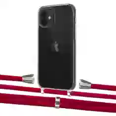 Чехол Upex Crossbody Protection Case для iPhone 12 mini Crystal with Aide Red and Casquette Silver (UP103522)