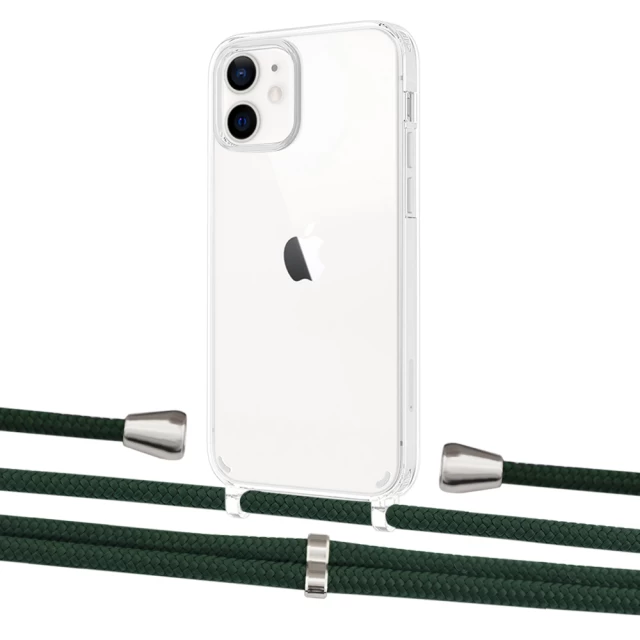 Чохол Upex Crossbody Protection Case для iPhone 12 mini Crystal with Aide Cyprus Green and Casquette Silver (UP103529)