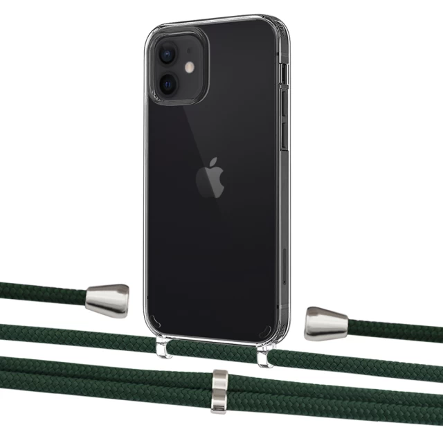 Чохол Upex Crossbody Protection Case для iPhone 12 mini Crystal with Aide Cyprus Green and Casquette Silver (UP103529)