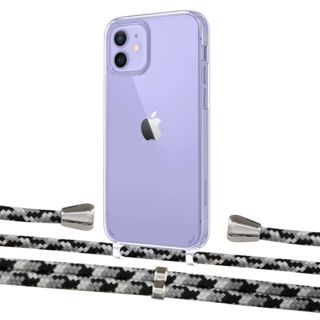 Чохол Upex Crossbody Protection Case для iPhone 12 | 12 Pro Crystal with Aide Life Road and Casquette Silver (UP103261)