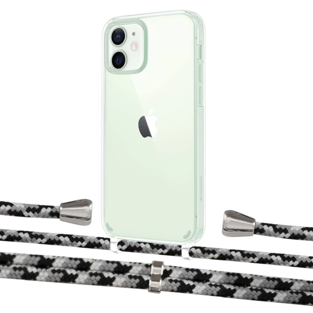 Чехол Upex Crossbody Protection Case для iPhone 12 | 12 Pro Crystal with Aide Life Road and Casquette Silver (UP103261)