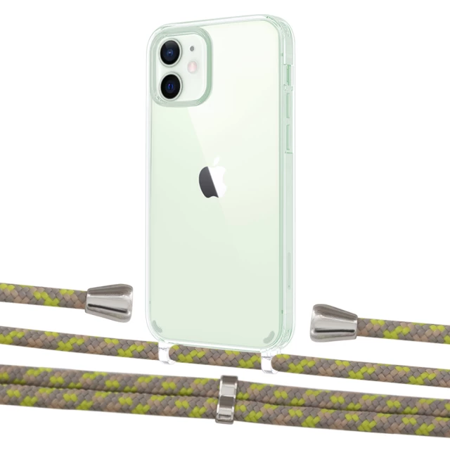 Чохол Upex Crossbody Protection Case для iPhone 12 | 12 Pro Crystal with Aide Lime Camouflage and Casquette Silver (UP103270)