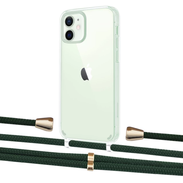 Чохол Upex Crossbody Protection Case для iPhone 12 mini Crystal with Aide Cyprus Green and Casquette Gold (UP103564)