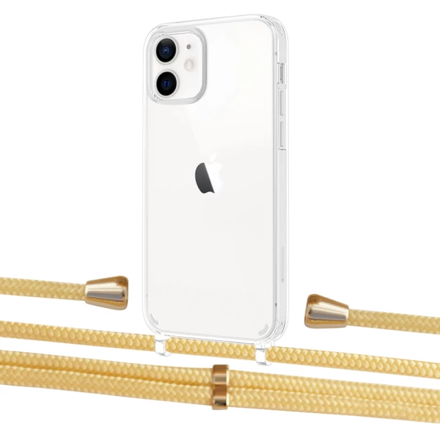 Чехол Upex Crossbody Protection Case для iPhone 12 mini Crystal with Aide Banana and Casquette Gold (UP103573)