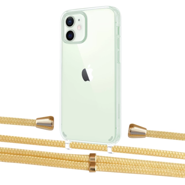 Чехол Upex Crossbody Protection Case для iPhone 12 mini Crystal with Aide Banana and Casquette Gold (UP103573)
