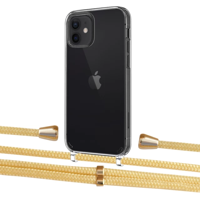 Чохол Upex Crossbody Protection Case для iPhone 12 mini Crystal with Aide Banana and Casquette Gold (UP103573)