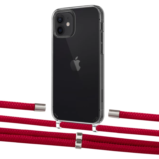 Чохол Upex Crossbody Protection Case для iPhone 12 mini Crystal with Aide Red and Cap Silver (UP103592)