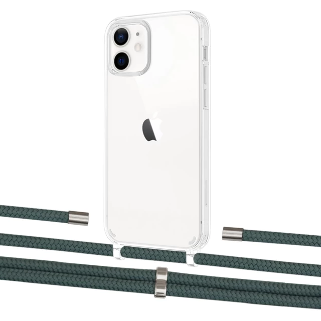 Чехол Upex Crossbody Protection Case для iPhone 12 | 12 Pro Crystal with Aide Cactus and Cap Silver (UP103313)