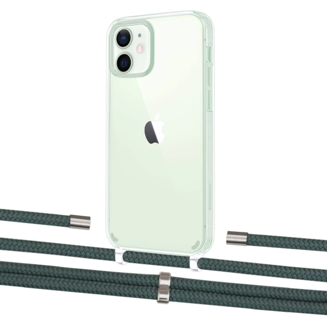Чохол Upex Crossbody Protection Case для iPhone 12 mini Crystal with Aide Cactus and Cap Silver (UP103593)